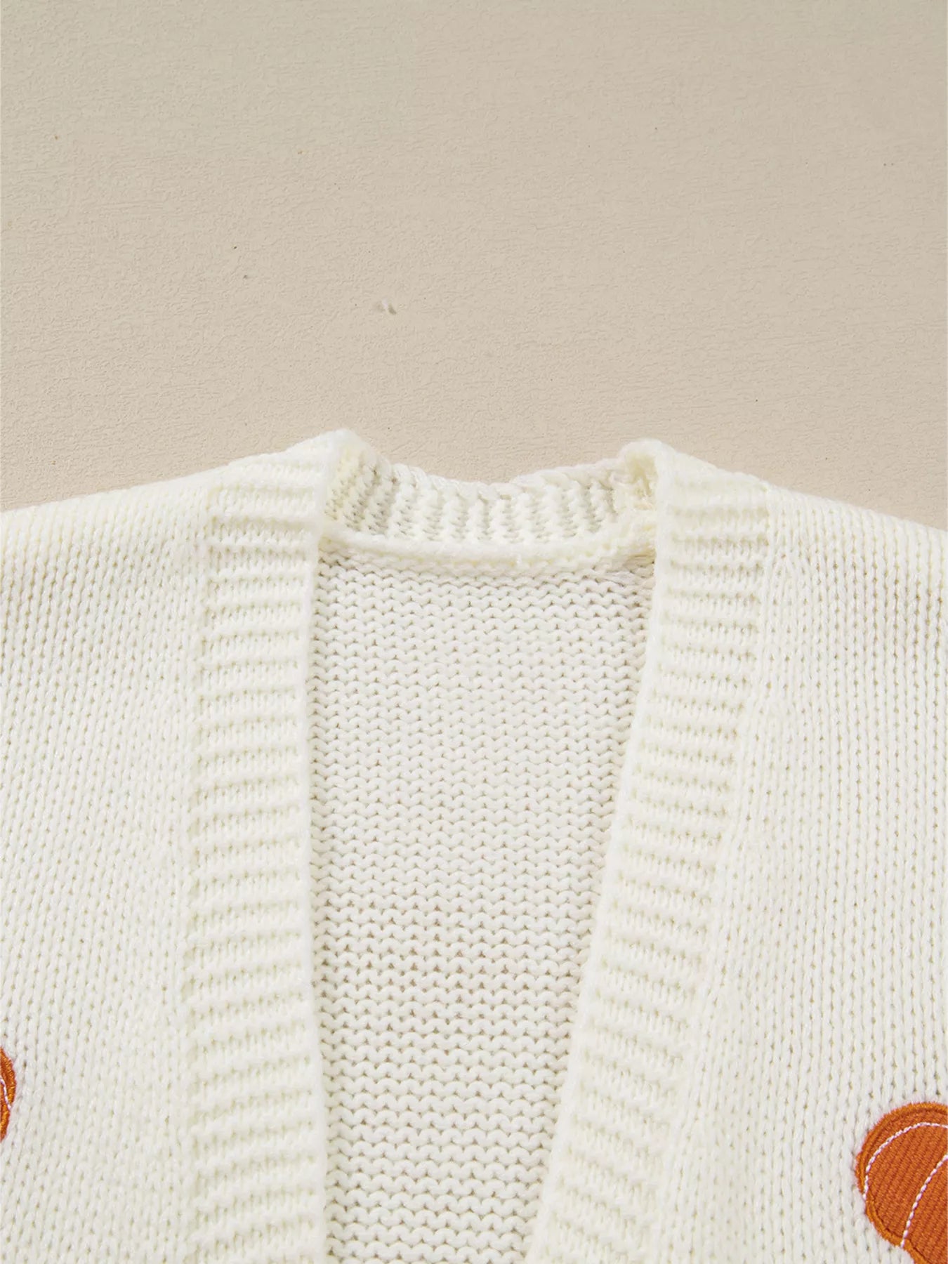 Halloween Pumpkin Embroidered Knit Cardigan - Tigbul's Variety Fashion Shop