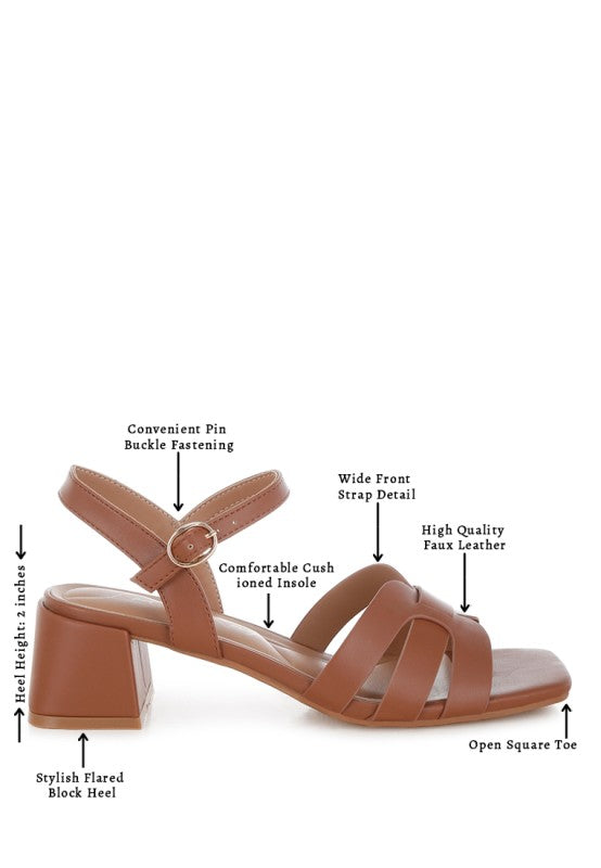 Eliska Strappy Square Toe Block Heels - Tigbul's Variety Fashion Shop