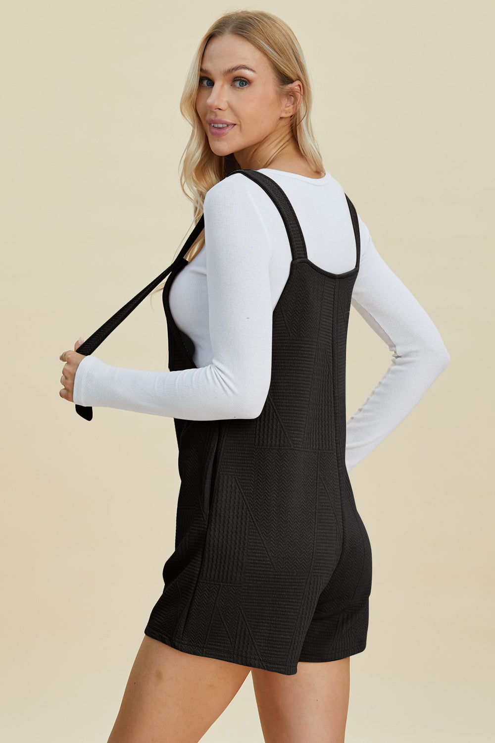Texture Sleeveless Romper - Tigbul's Variety Fashion Shop