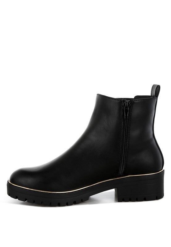 Antorin Chunky Buckle Detail Ankle Boots - Tigbul's Variety Fashion Shop