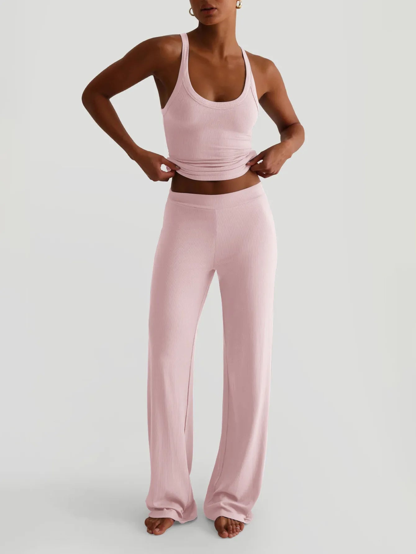 Scoop Neck Tank and Pants Set - Tigbul's Variety Fashion Shop