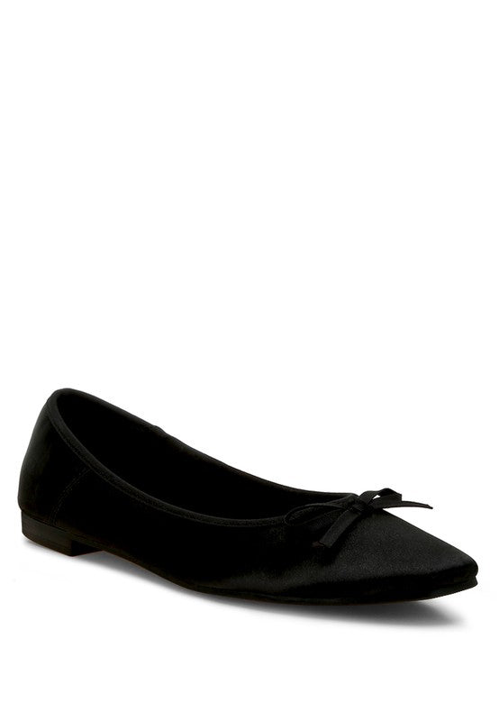 Fearless Satin Bow Embellished Ballerinas - Tigbul's Variety Fashion Shop