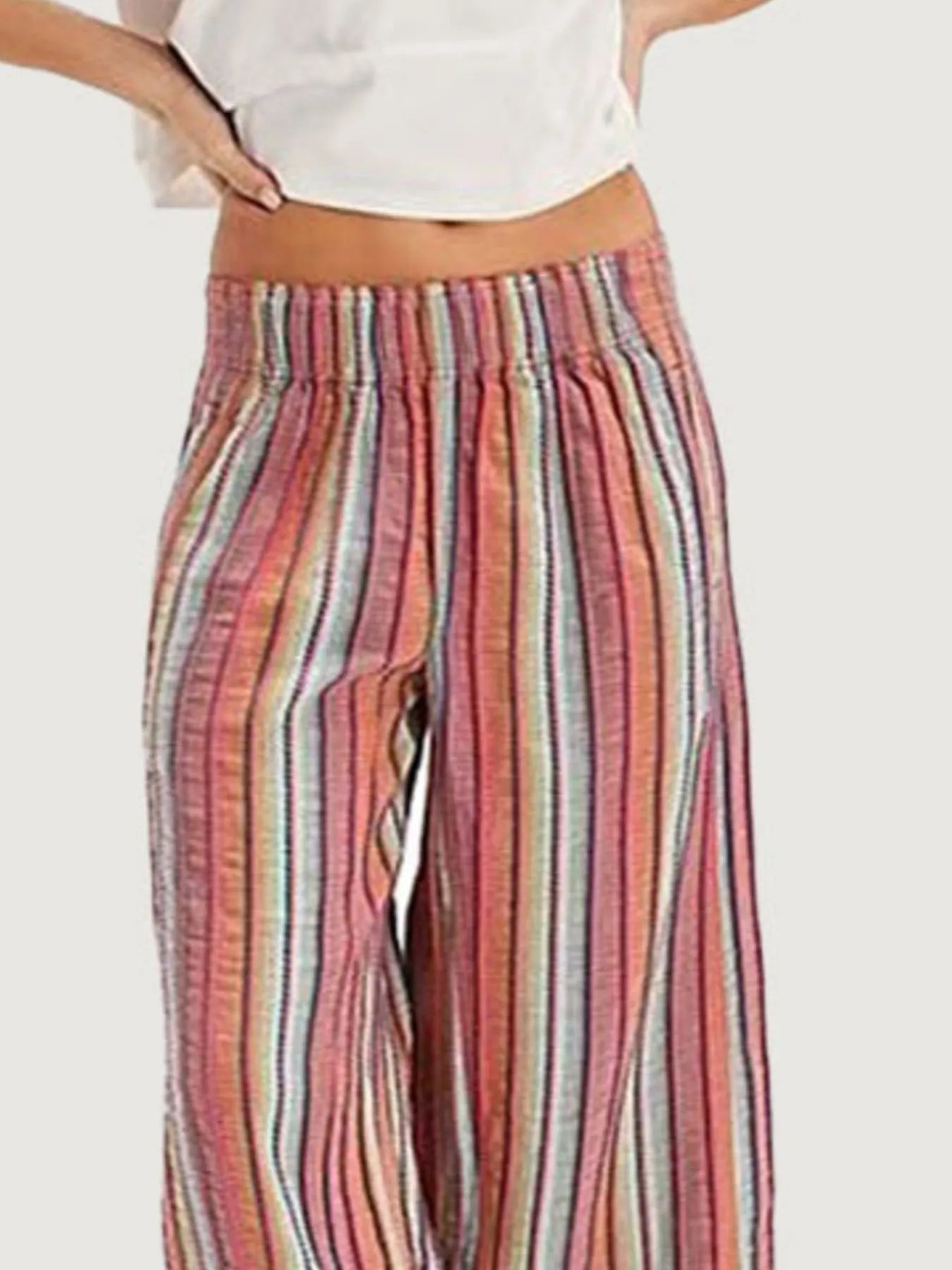 Striped Wide Leg Pants - Tigbul's Variety Fashion Shop