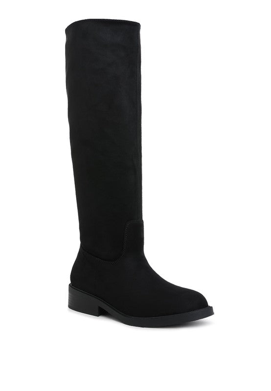 Chiru Round Toe Microfiber Calf Boots - Tigbul's Variety Fashion Shop