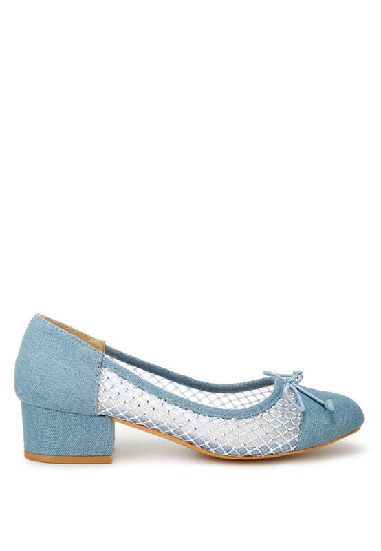 Orami Rhinestone Detail Denim Ballerinas - Tigbul's Variety Fashion Shop