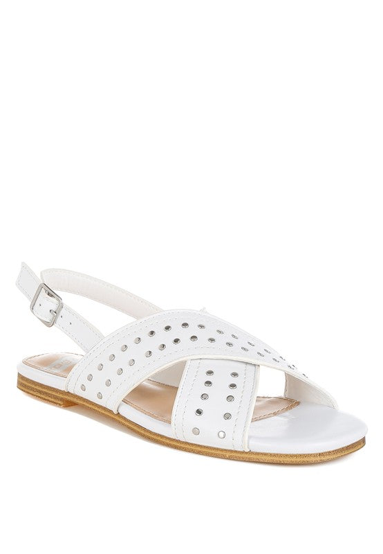 Calluna Stud Embellished Buckled Flats - Tigbul's Variety Fashion Shop