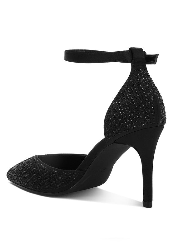 Wanda Pearls & Sequins Embellished High Heel Sandals - Tigbul's Variety Fashion Shop