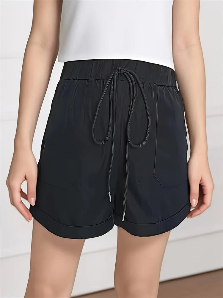 Casual Drawstring High Waist Shorts - Tigbul's Variety Fashion Shop