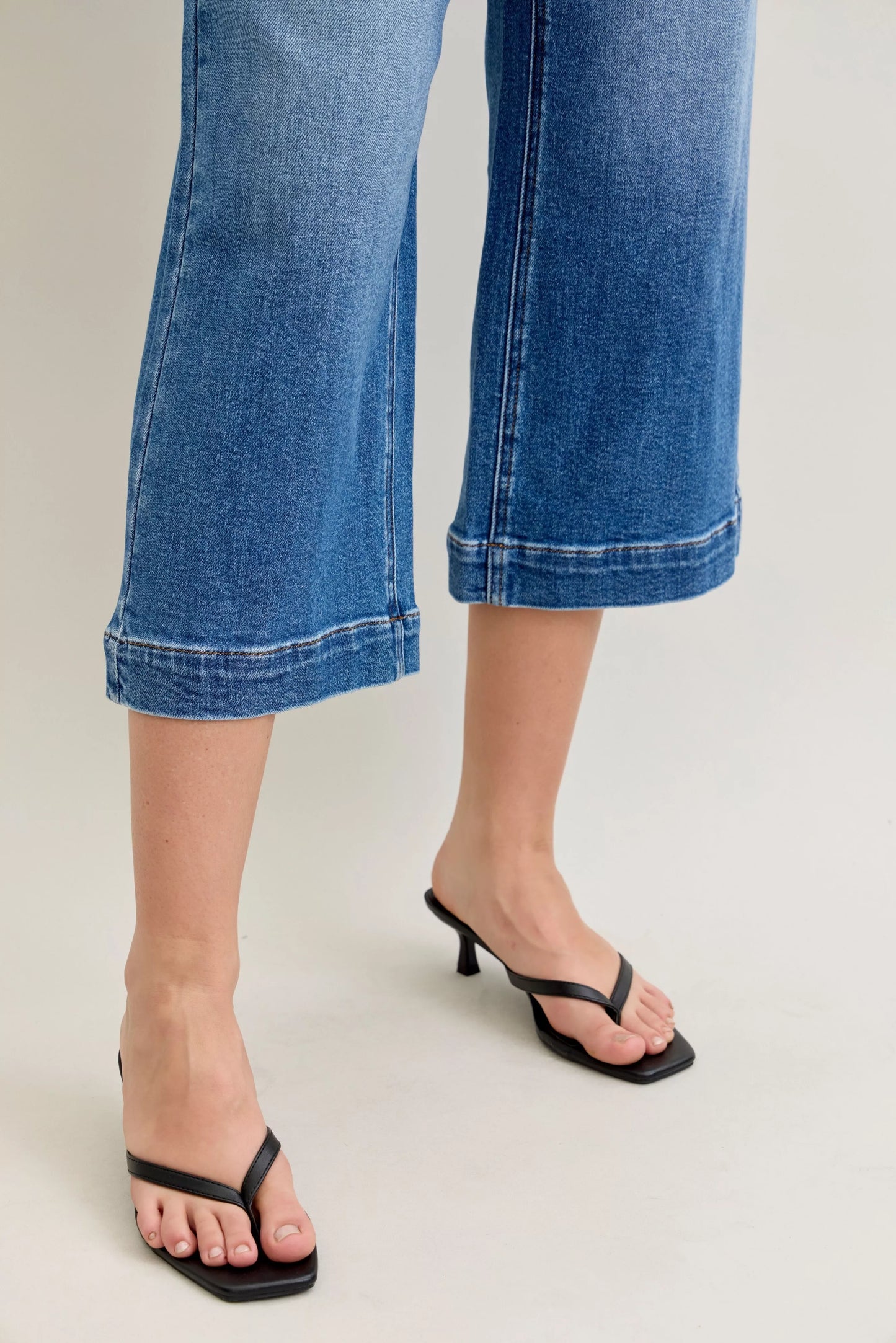 Judy Blue Mid Rise Crop Wide Leg Jeans - Tigbul's Variety Fashion Shop