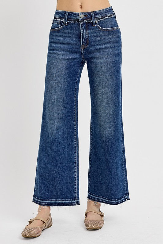 Dark Blue Tummy Control Bootcut Jeans - Tigbul's Variety Fashion Shop