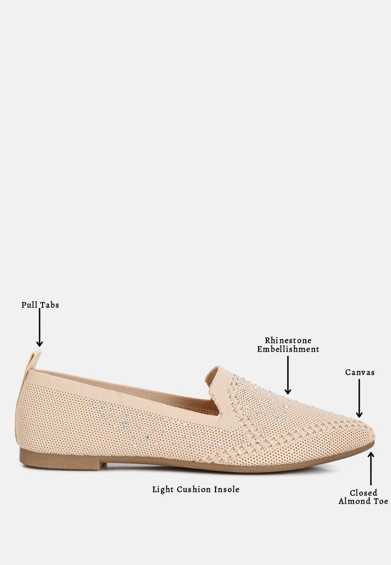 Abedi Rhinestone Embellished Pull Tab Loafers - Tigbul's Variety Fashion Shop
