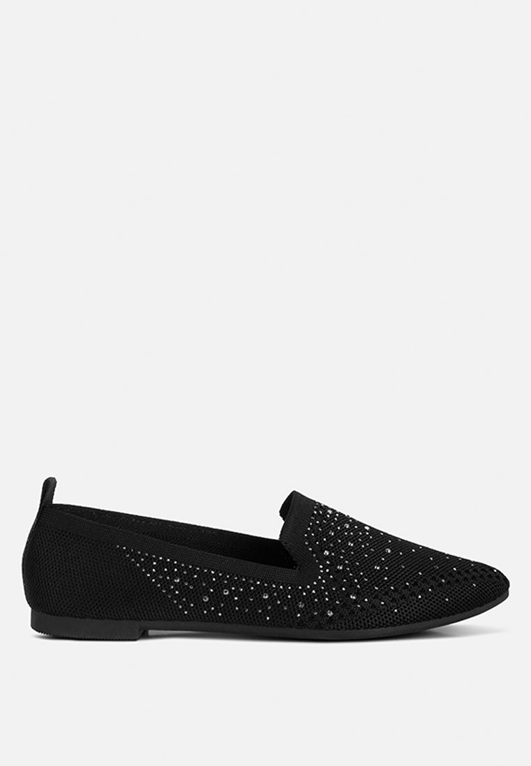 Abedi Rhinestone Embellished Pull Tab Loafers - Tigbul's Variety Fashion Shop