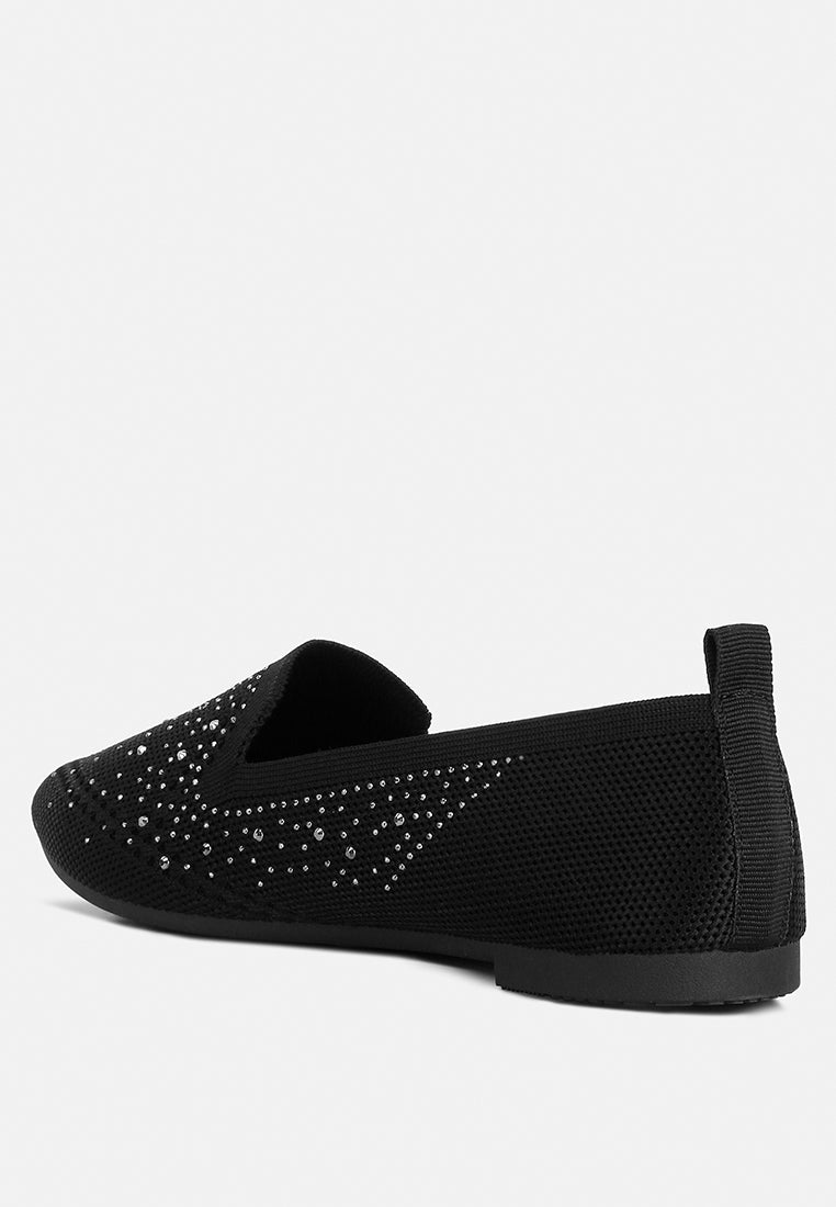 Abedi Rhinestone Embellished Pull Tab Loafers - Tigbul's Variety Fashion Shop