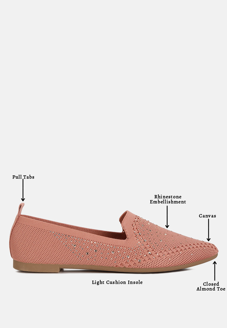 Abedi Rhinestone Embellished Pull Tab Loafers - Tigbul's Variety Fashion Shop