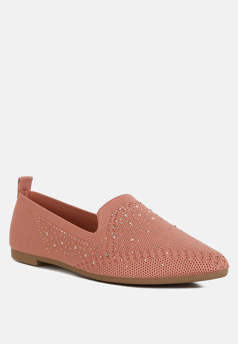 Abedi Rhinestone Embellished Pull Tab Loafers - Tigbul's Variety Fashion Shop