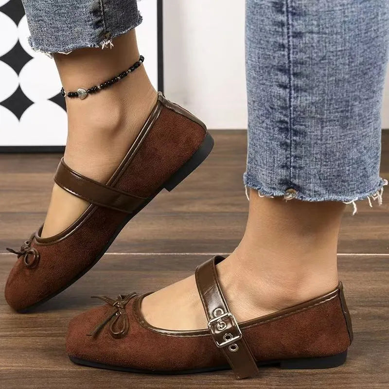 Bow Detail Mary Jane Flats - Tigbul's Variety Fashion Shop