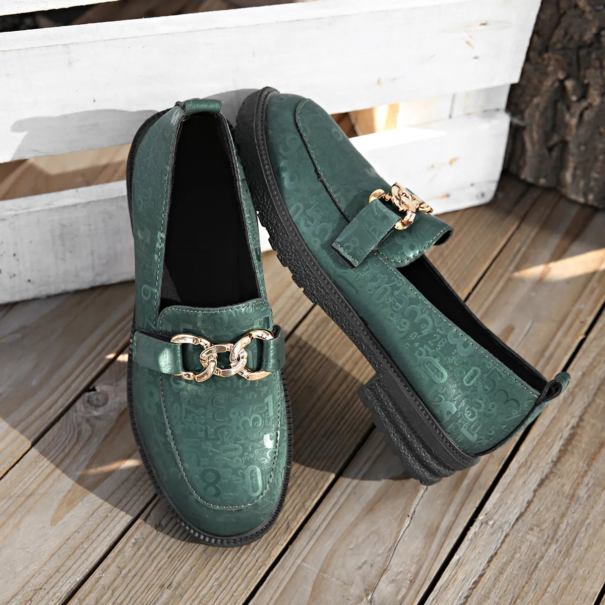 Round Toe Block Heels Loafers - Tigbul's Variety Fashion Shop