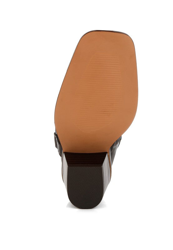 Baccata Elevated Harness Detail Ankle Boots - Tigbul's Variety Fashion Shop