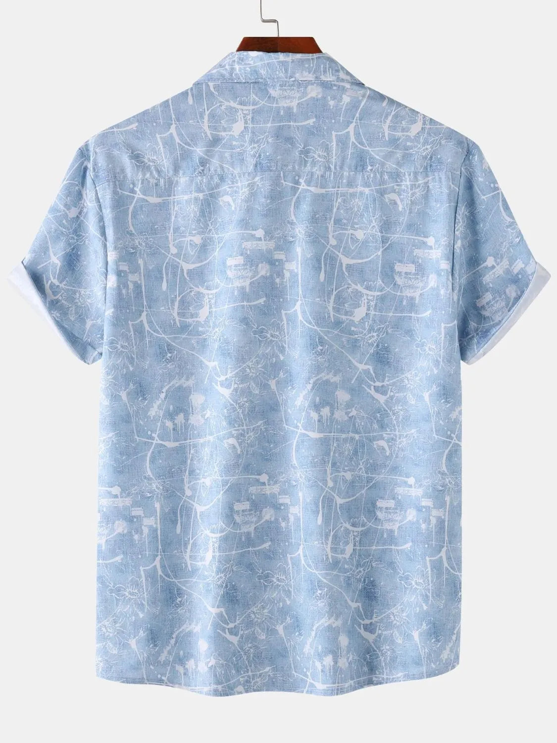 Men's Printed Short Sleeve Button Down Shirt - Tigbul's Variety Fashion Shop