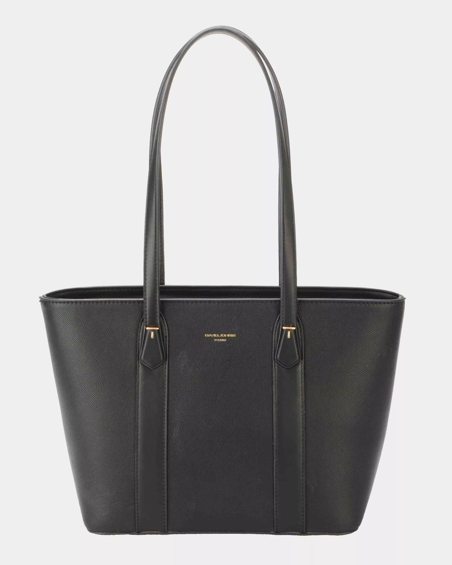 David Jones Leather Tote Bag with Gold Hardware - Tigbul's Variety Fashion Shop
