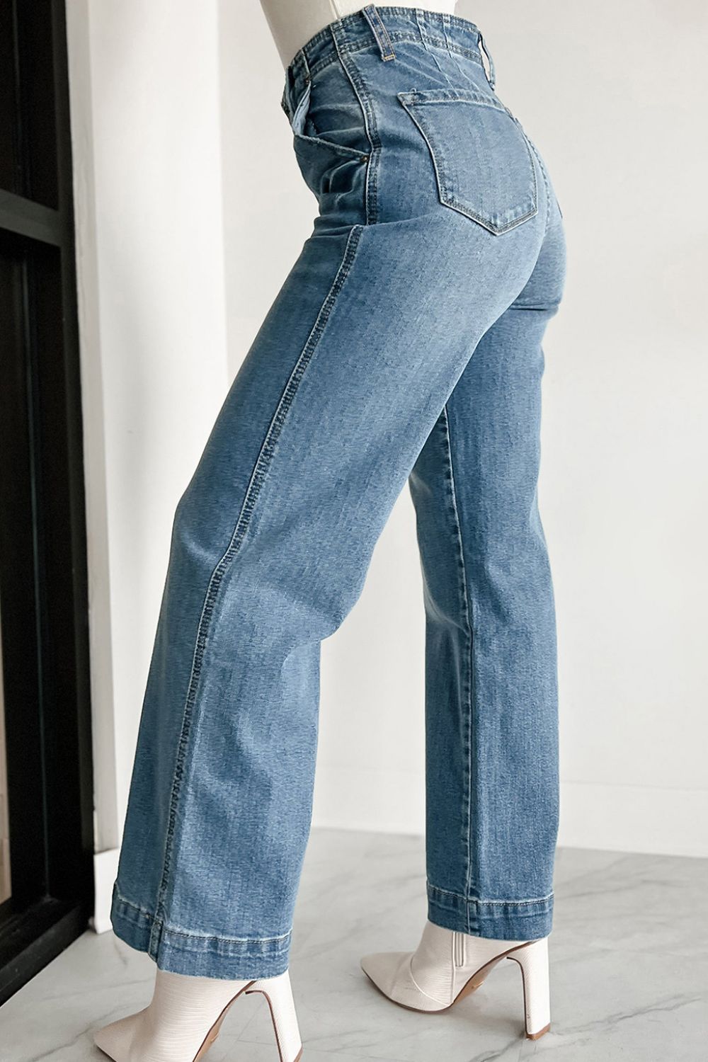 Button Fly High Waist Jeans - Tigbul's Variety Fashion Shop