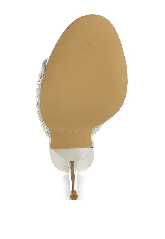Farasha AB Rhinestone Slip-On Stiletto Heels - Tigbul's Variety Fashion Shop