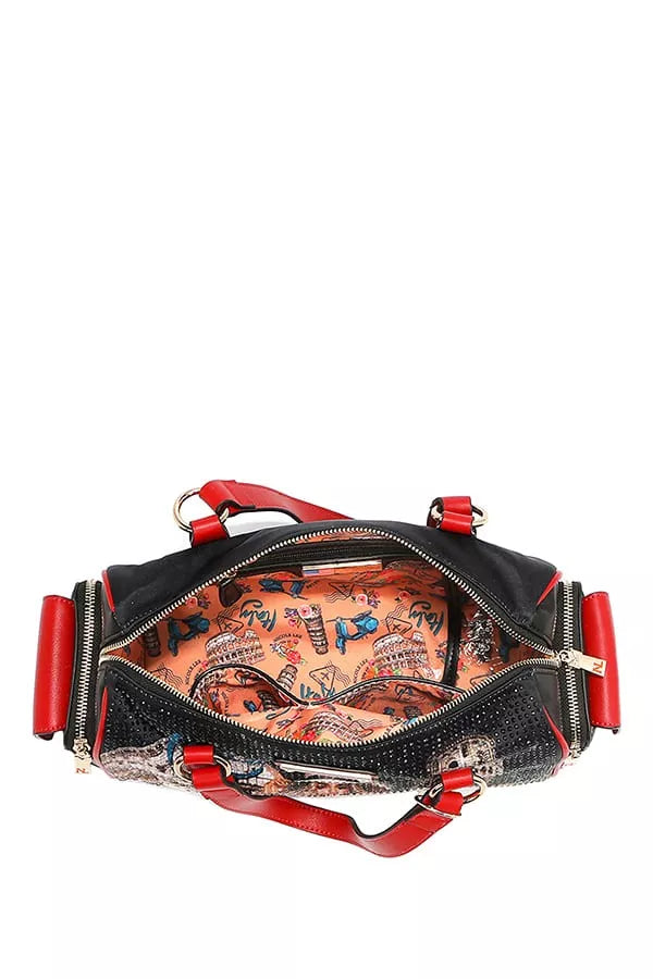 Nicole Lee USA Martha Travels Italy Wide Handbag with Rhinestones - Tigbul's Variety Fashion Shop