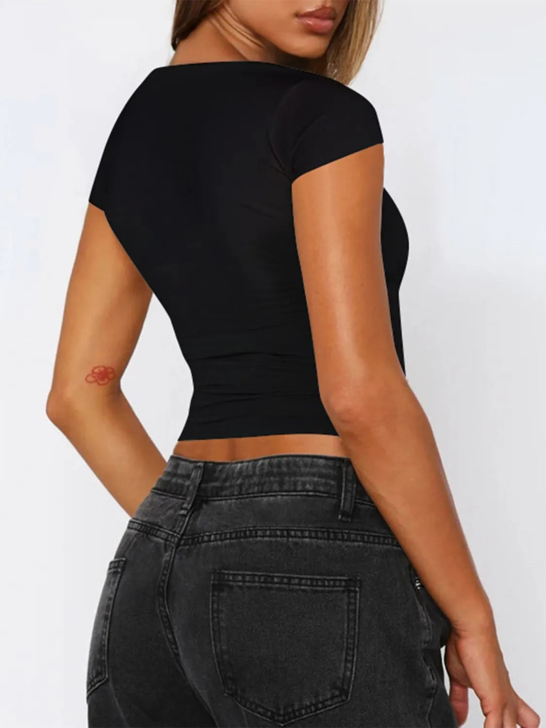 V-Neck Short Sleeve T-Shirt - Tigbul's Variety Fashion Shop