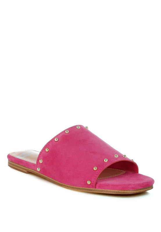Odalia Soft Suede Leather Studded Flats - Tigbul's Variety Fashion Shop