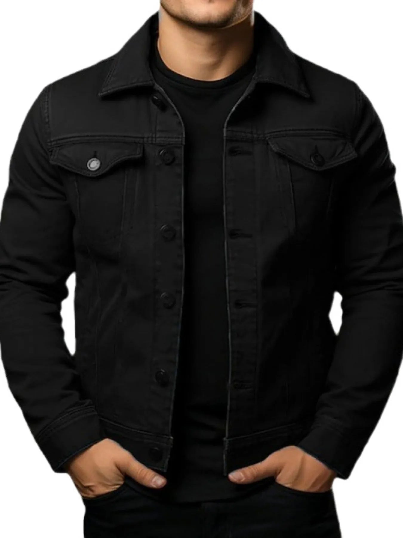 Men's Full Size Button Up Long Sleeve Jacket Plus Size - Tigbul's Variety Fashion Shop