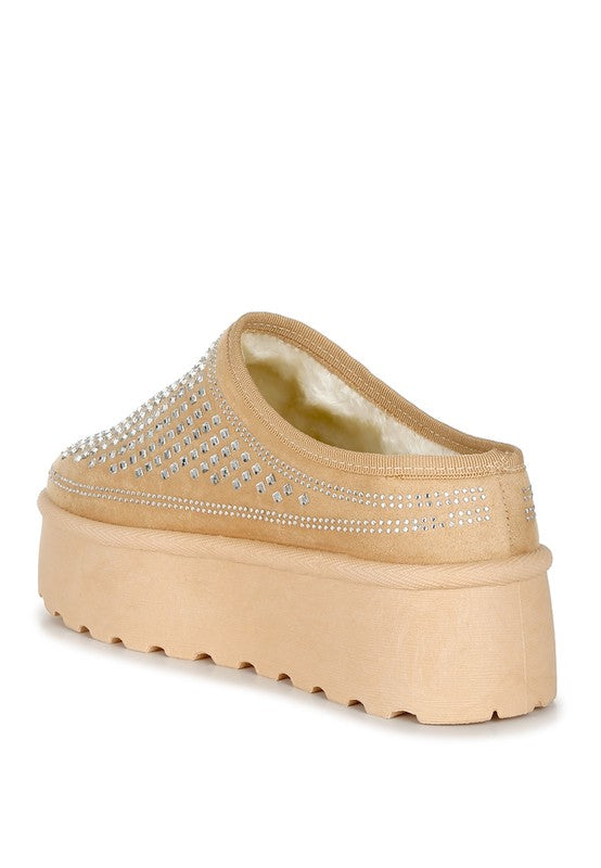 Kickles Rhinestones Embellished Classic Platform - Tigbul's Variety Fashion Shop