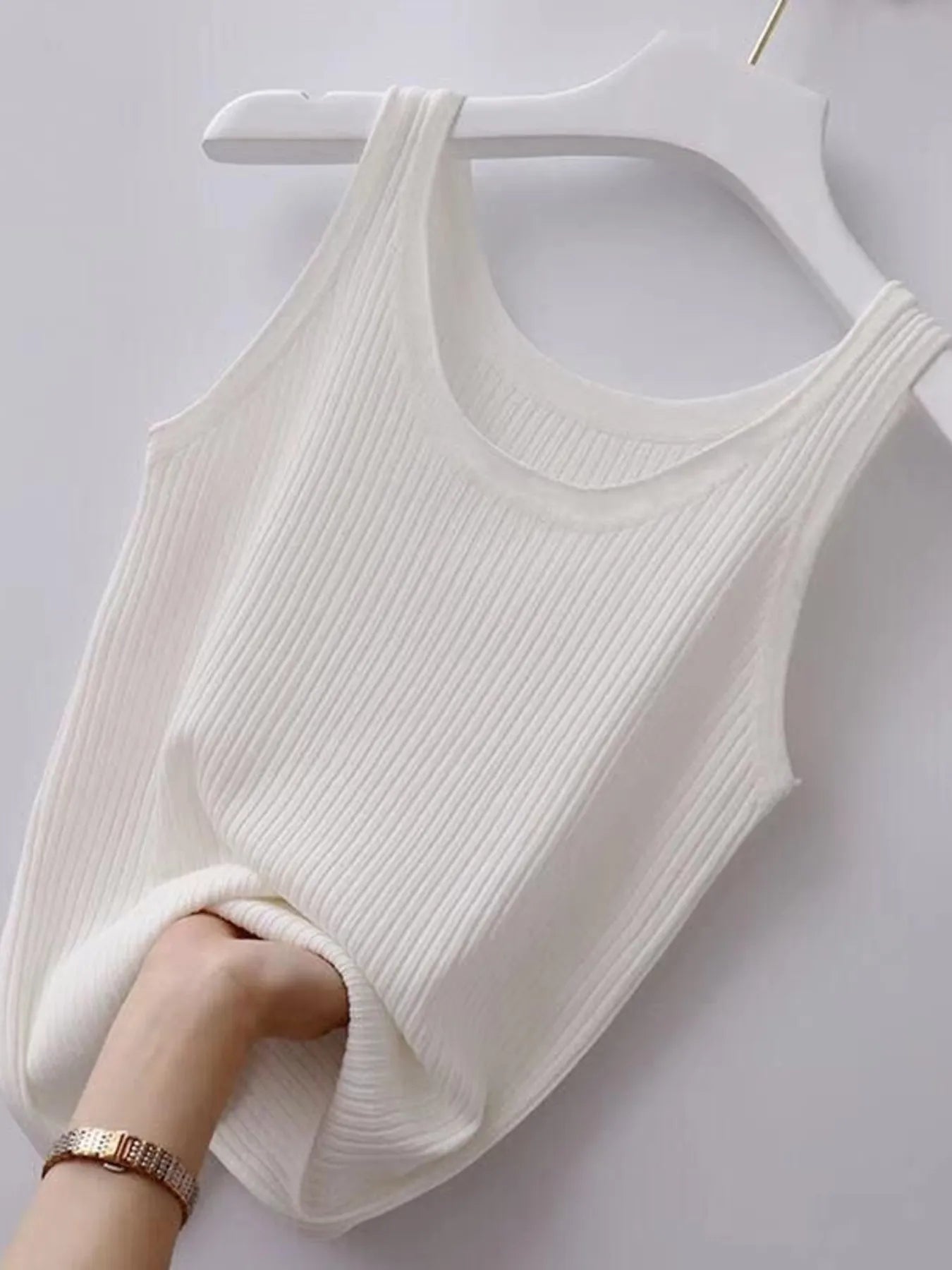 Plus Size Ribbed Knit Scoop Neck Tank Top - Tigbul's Variety Fashion Shop
