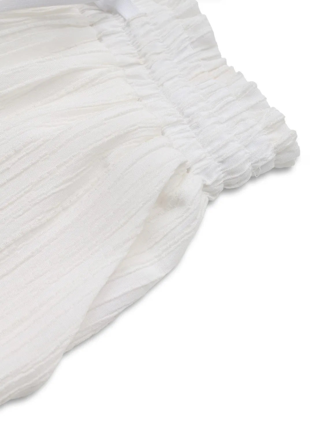 Frill Drawstring White Shorts with Pockets - Tigbul's Variety Fashion Shop