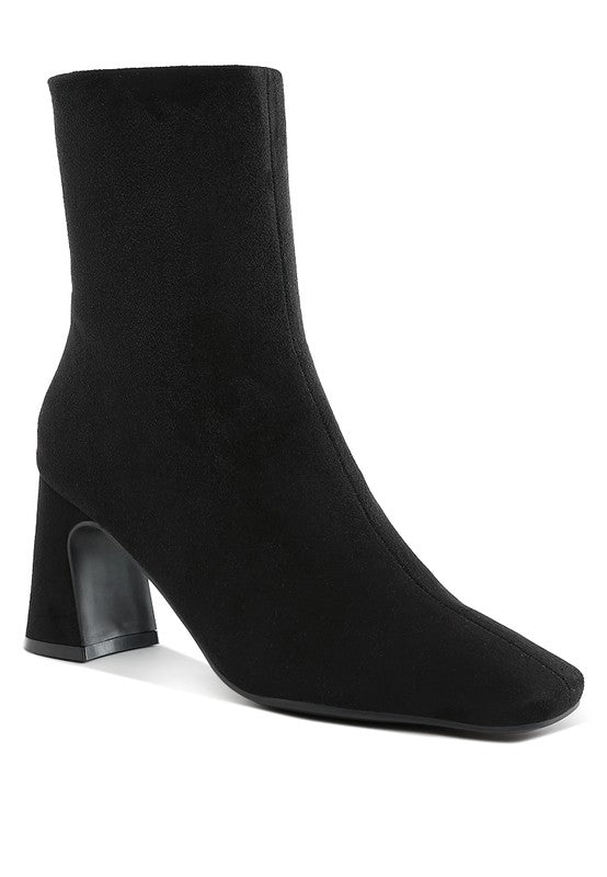 Dimri Square Toe Microfiber Ankle Boots - Tigbul's Variety Fashion Shop