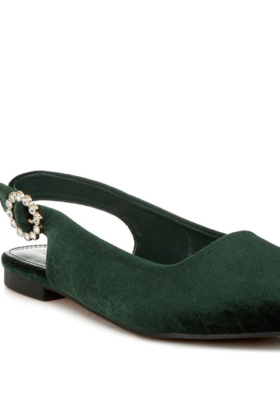 Dolan Velvet Slingback Flat Sandals - Tigbul's Variety Fashion Shop
