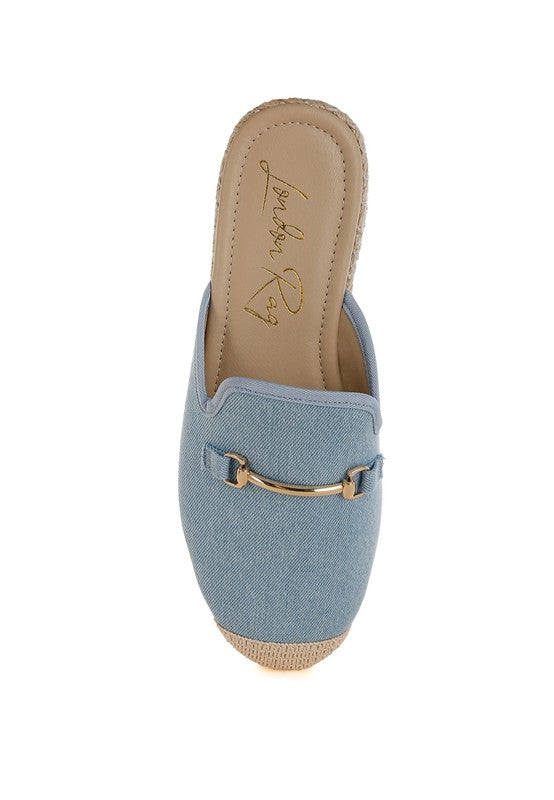 Midori Denim Slip-On Mules - Tigbul's Variety Fashion Shop