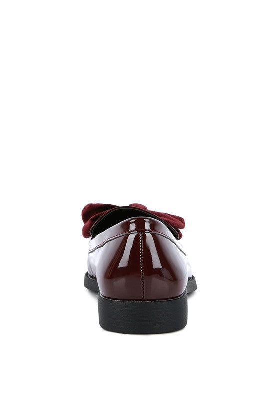 BOWBERRY BOW-TIE PATENT LOAFERS - Tigbul's Variety Fashion Shop