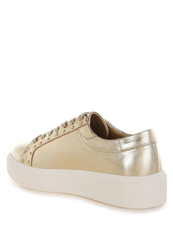 Cincinati Metallic Pleather Chunky Sneakers - Tigbul's Variety Fashion Shop