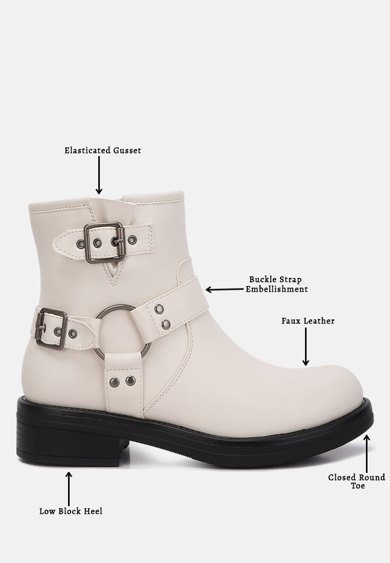Allux Faux Leather Pin Buckle Boots - Tigbul's Variety Fashion Shop