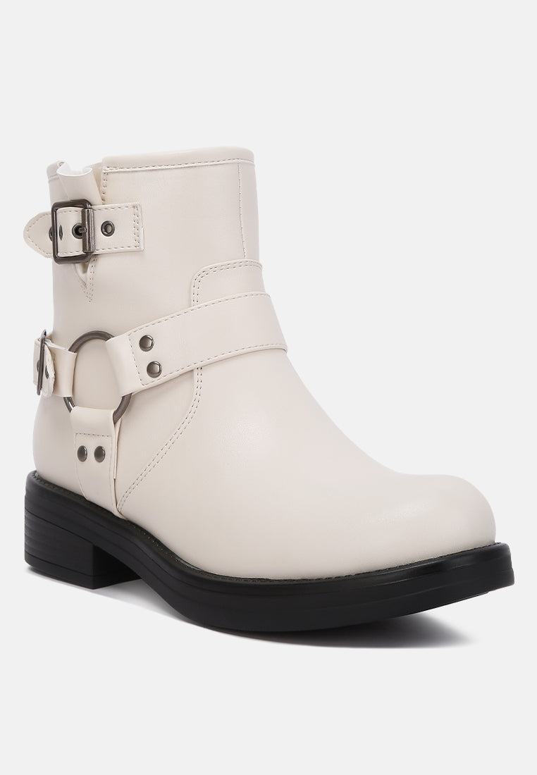 Allux Faux Leather Pin Buckle Boots - Tigbul's Variety Fashion Shop