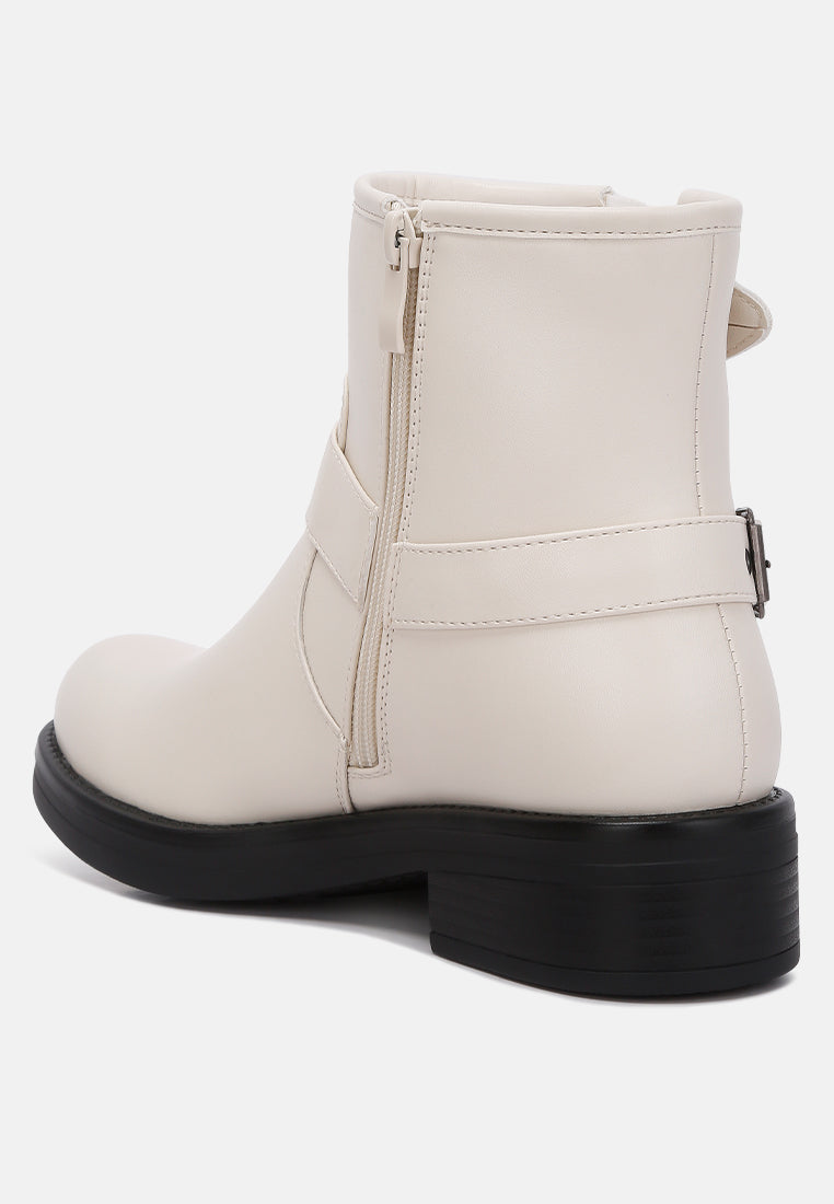 Allux Faux Leather Pin Buckle Boots - Tigbul's Variety Fashion Shop