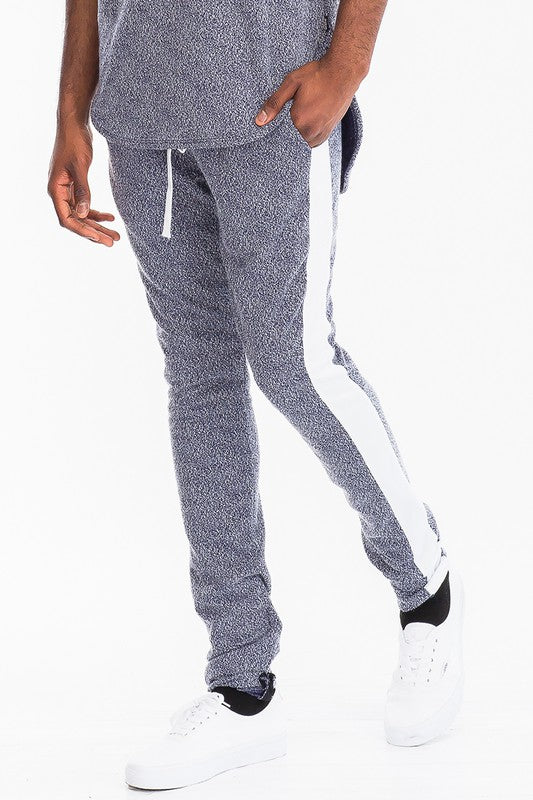Men's Static Print Fabric Track Pants - Tigbul's Variety Fashion Shop