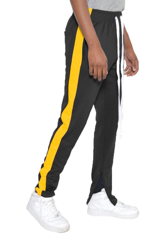Men's Track Pants with Ankle Zipper and a Solid Side Stripe - Tigbul's Variety Fashion Shop