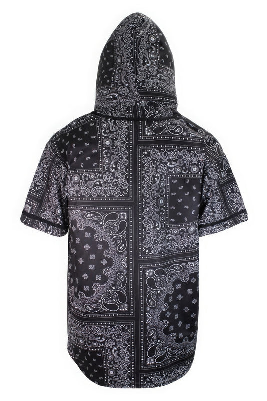 Hooded Bandana Baseball Jersey - Tigbul's Variety Fashion Shop