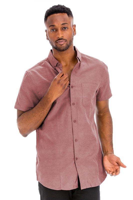 Weiv Men's Casual Short Sleeve Solid Shirts - Tigbul's Variety Fashion Shop
