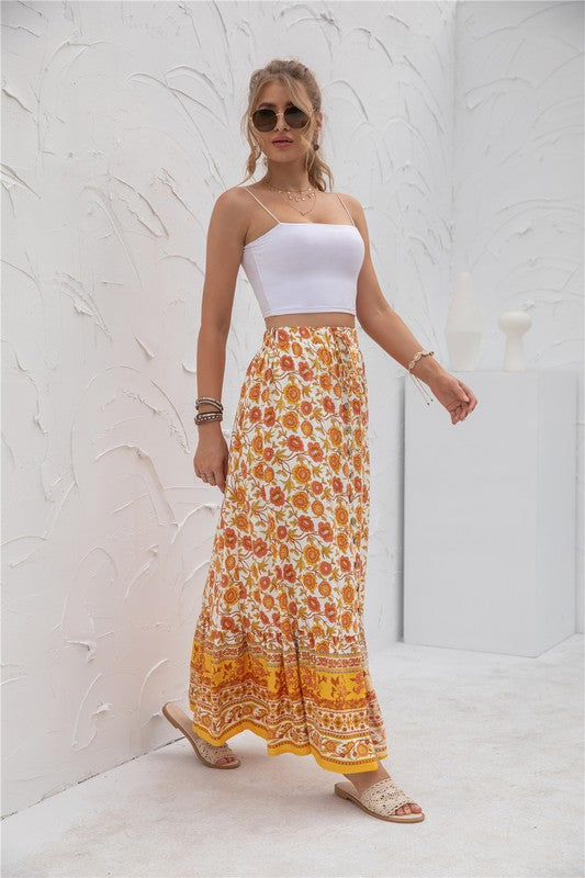 Women's Printed Maxi Skirt - Tigbul's Variety Fashion Shop