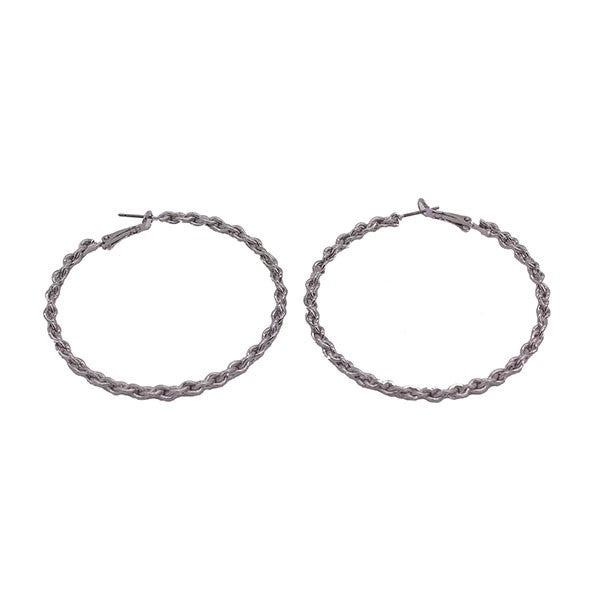 Thin Chain Texture Hoop Earrings - Tigbul's Variety Fashion Shop