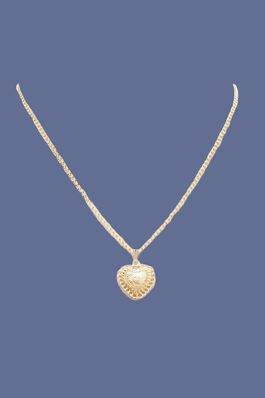 Gold Color Metal Heart Pendant Necklace - Tigbul's Variety Fashion Shop