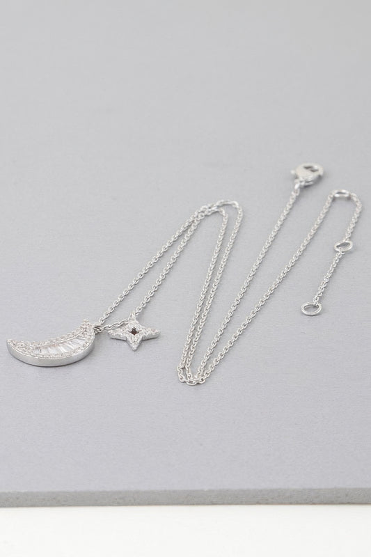 Jeweled Sun N Moon Necklace - Tigbul's Variety Fashion Shop