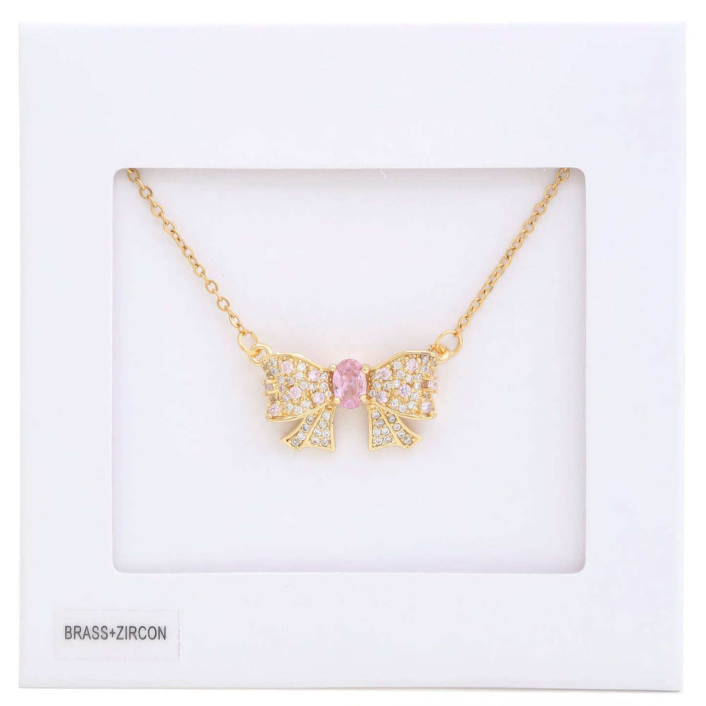 Rhinestone Bow Metal Necklace - Tigbul's Variety Fashion Shop